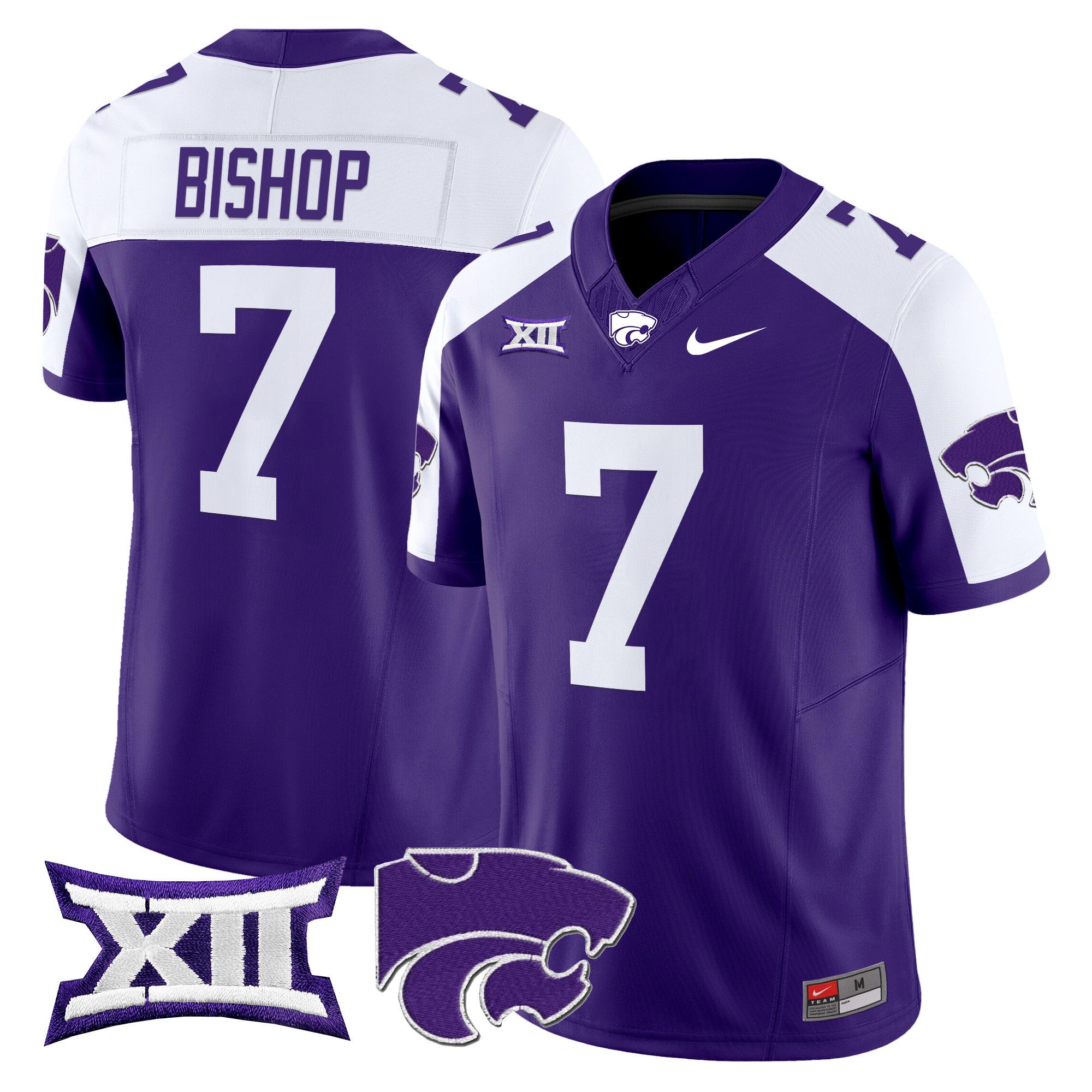 Men Kansas State Wildcats #7 Bishop Purple Nike 2024 Vapor Limited NCAA Jersey->ncaa teams->NCAA Jersey